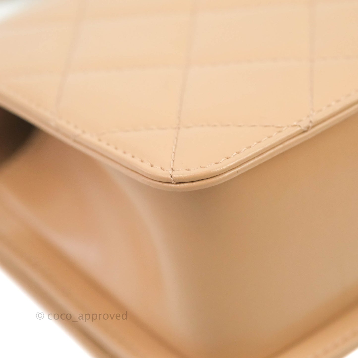 Chanel Quilted Perfect Fit Adjustable Beige Calfskin Gold Hardware 21A