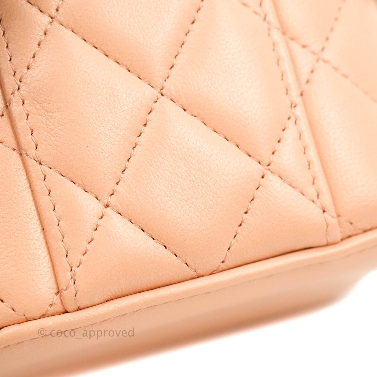 Chanel Classic Mini Pearl Crush Vanity With Chain Pink Lambskin Aged Gold Hardware