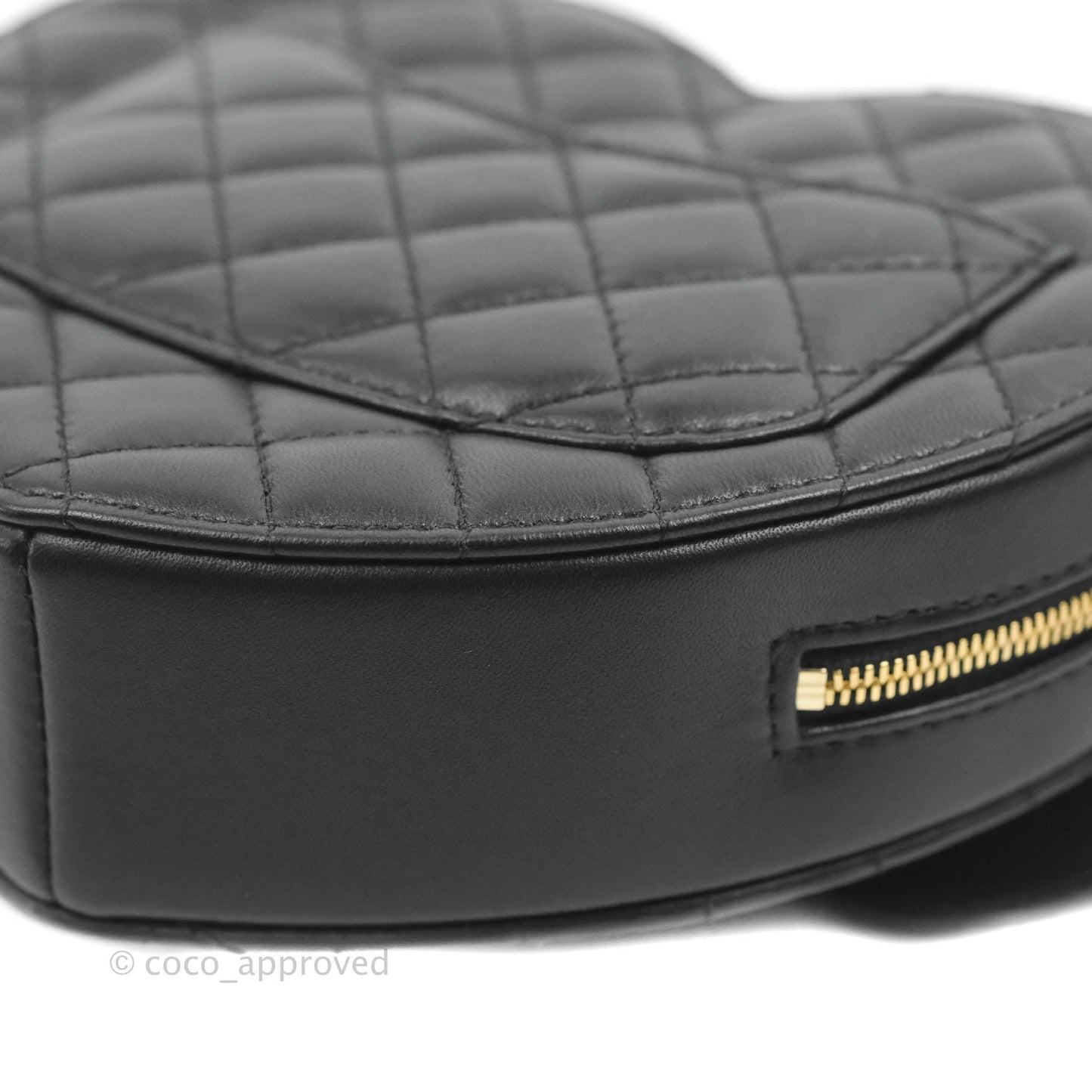 Chanel Large Heart Bag Black Lambskin Gold Hardware 22S