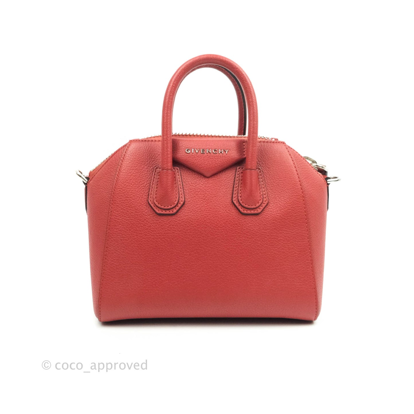 Givenchy Antigona Mini Red Grained Calfskin Silver Hardware