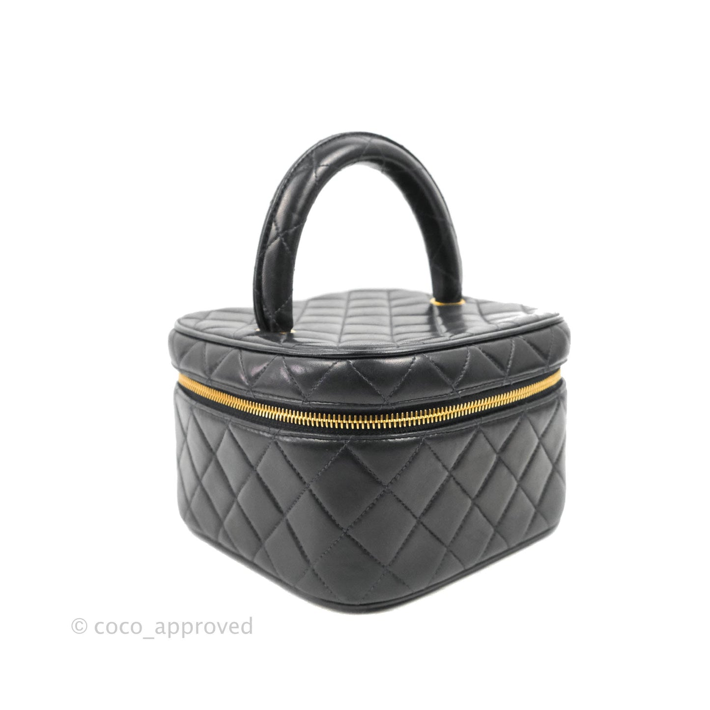 Chanel Vintage Vanity Case Very Dark Navy Lambskin