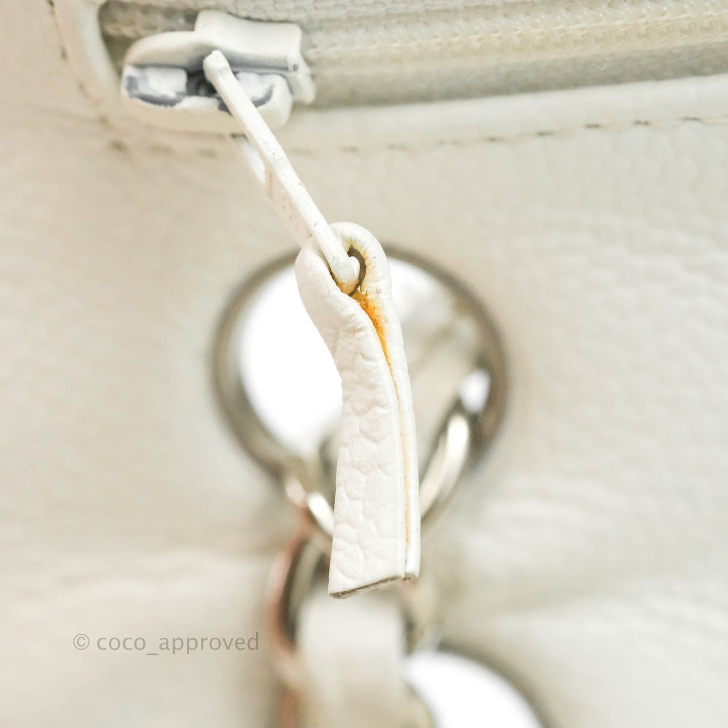 Chanel Classic M/L Medium Double Flap White Caviar Silver Hardware