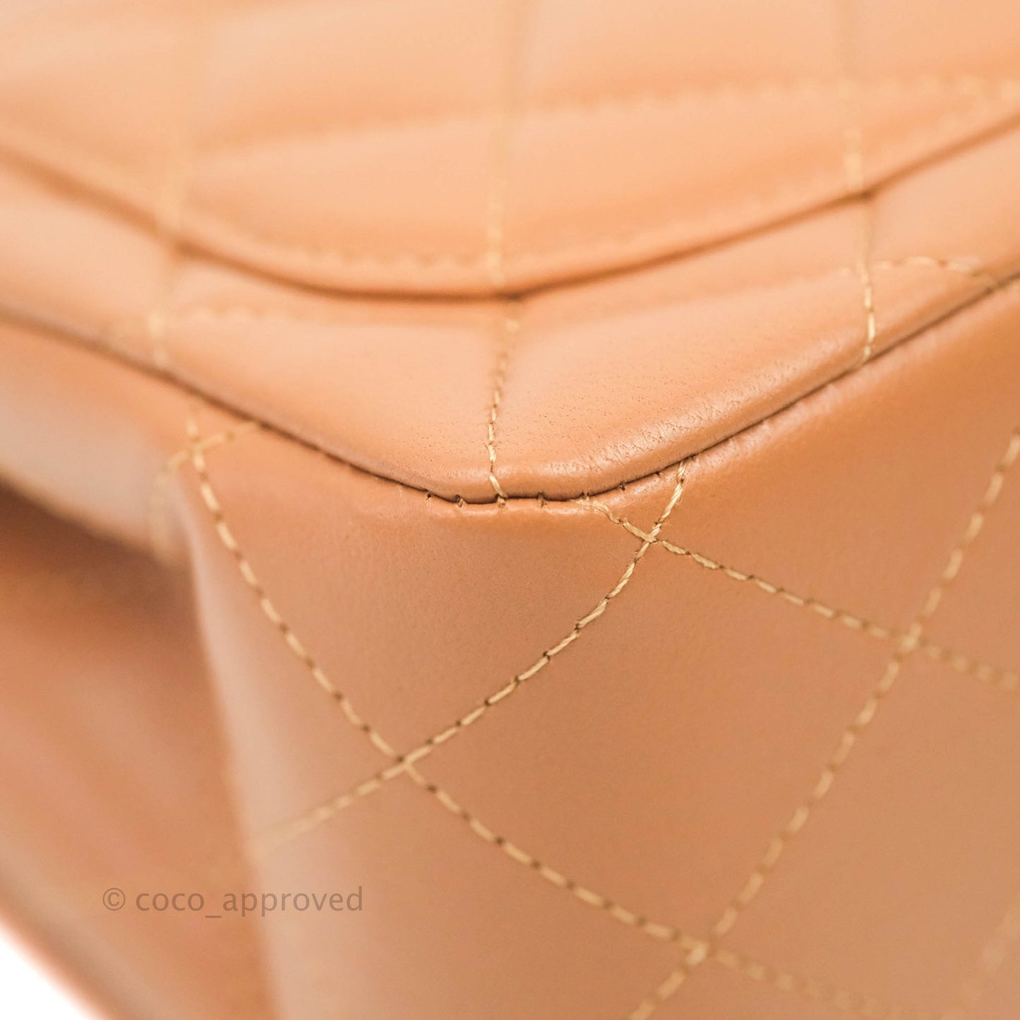 Chanel Classic Quilted Mini Square Caramel Dark Beige Lambskin Gold Hardware
