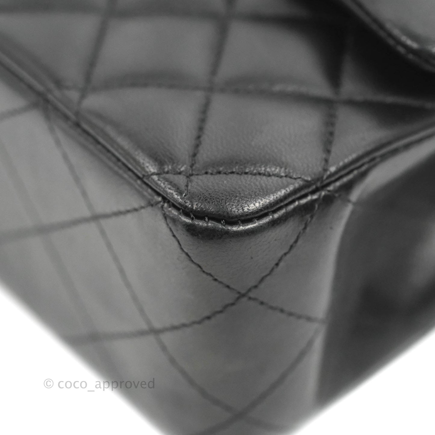 Chanel Classic M/L Medium Flap Quilted Black Lambskin Gold Hardware