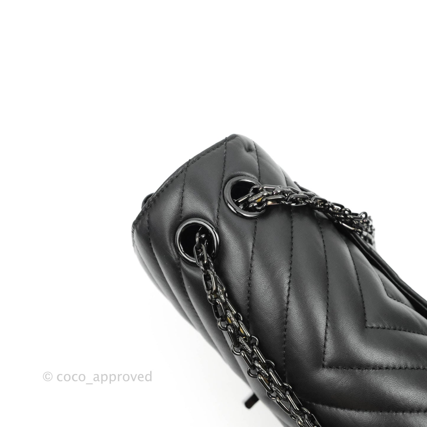 Chanel Mini Reissue 224 So Black Chevron Calfskin Black Hardware