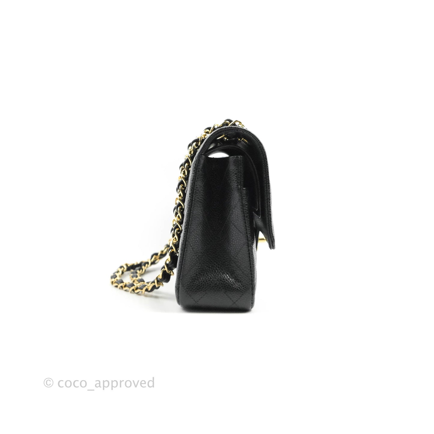 Chanel Classic M/L Medium Double Flap Black Caviar Gold Hardware