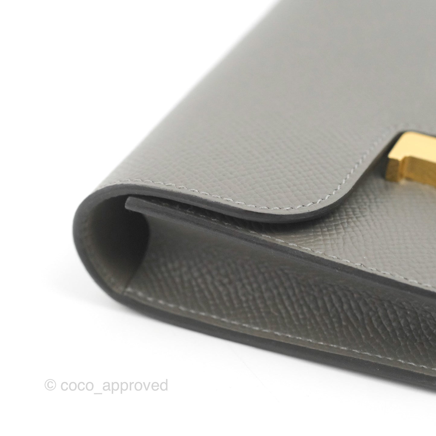 Hermès Constance Slim Wallet Gris Meyer Epsom Gold Hardware