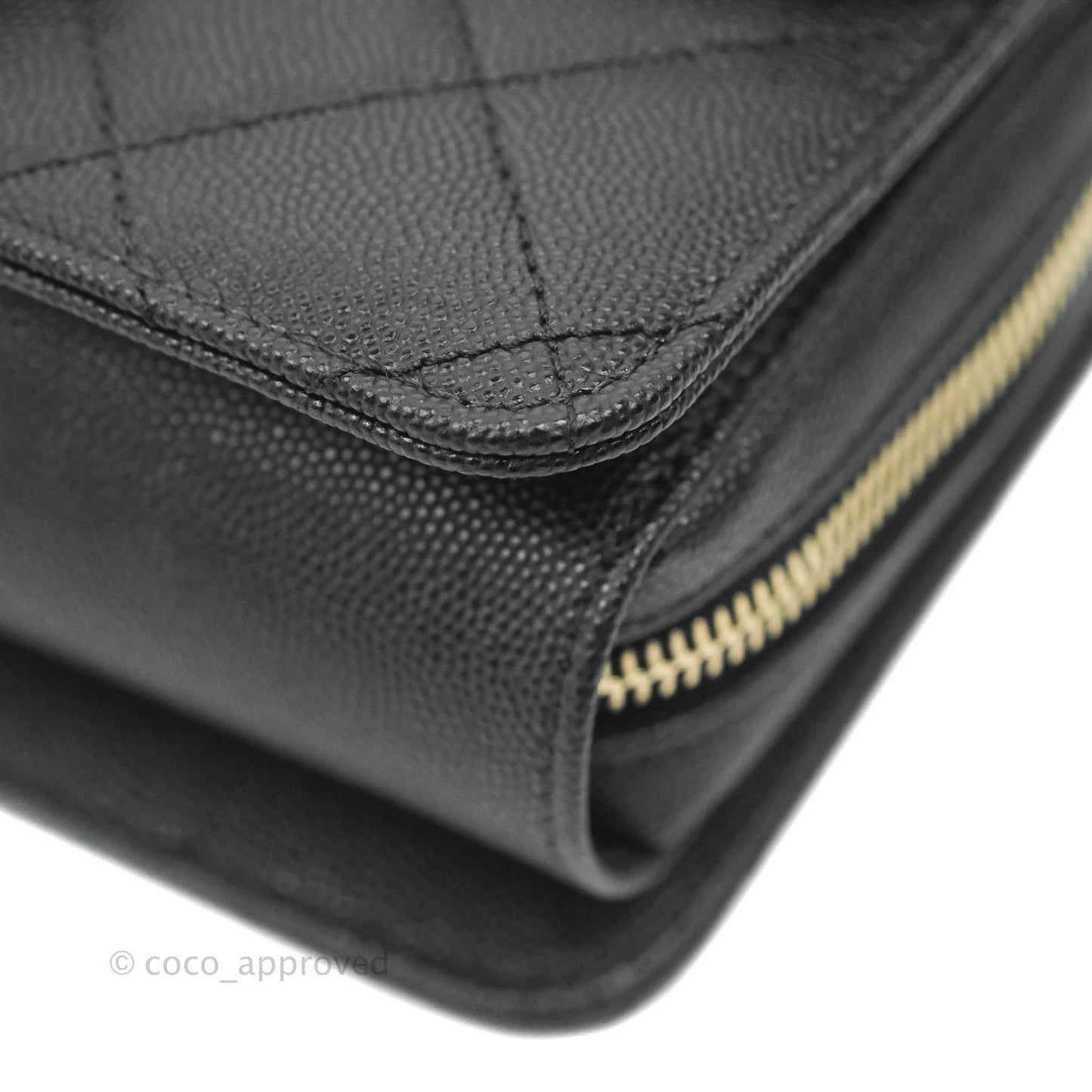 Chanel Quilted Small Like The Wallet Flap Black Caviar Light Gold Hardware 22C