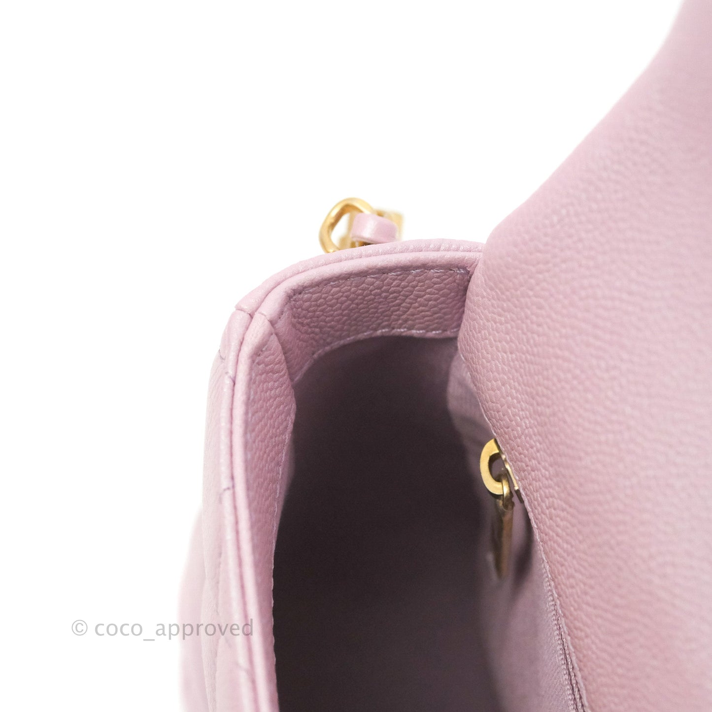 Chanel Quilted My Perfect Mini Iridescent Lilac Caviar Aged Gold Hardware 21K