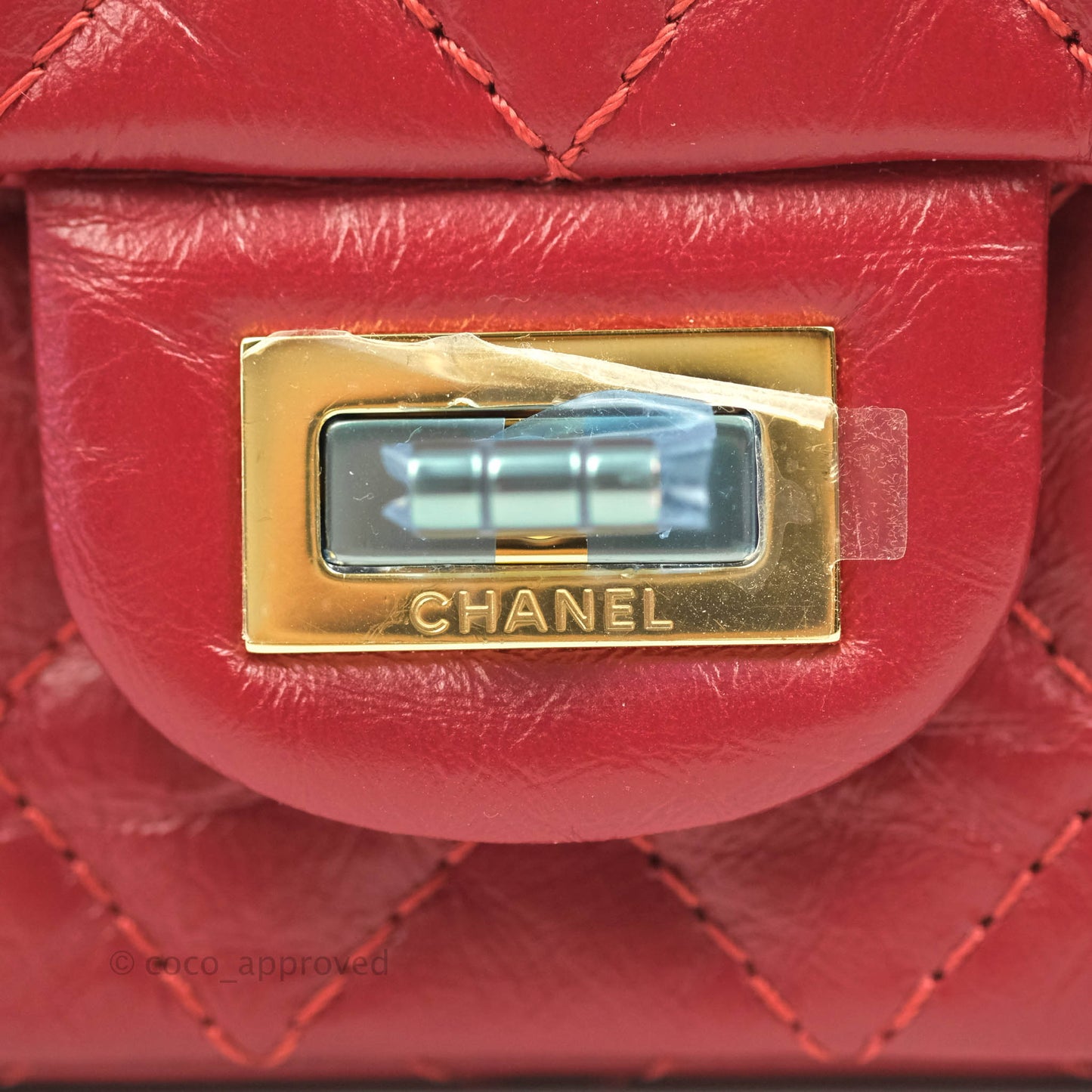 Chanel Mini Reissue 224 Red Aged Calfskin Gold Hardware 19S