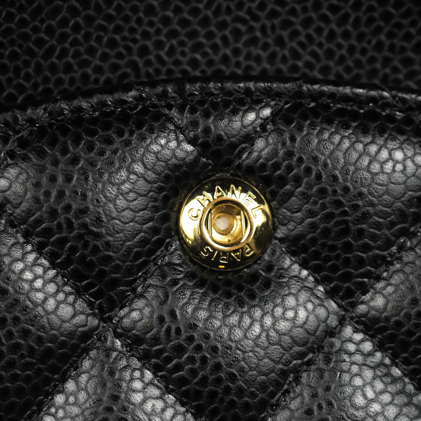 Chanel Classic M/L Medium Double Flap Black Caviar Gold Hardware