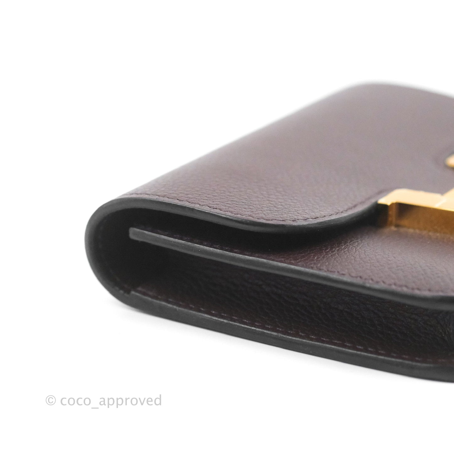 Hermès Constance Slim Wallet Rouge Sellier Evercolor Gold Hardware