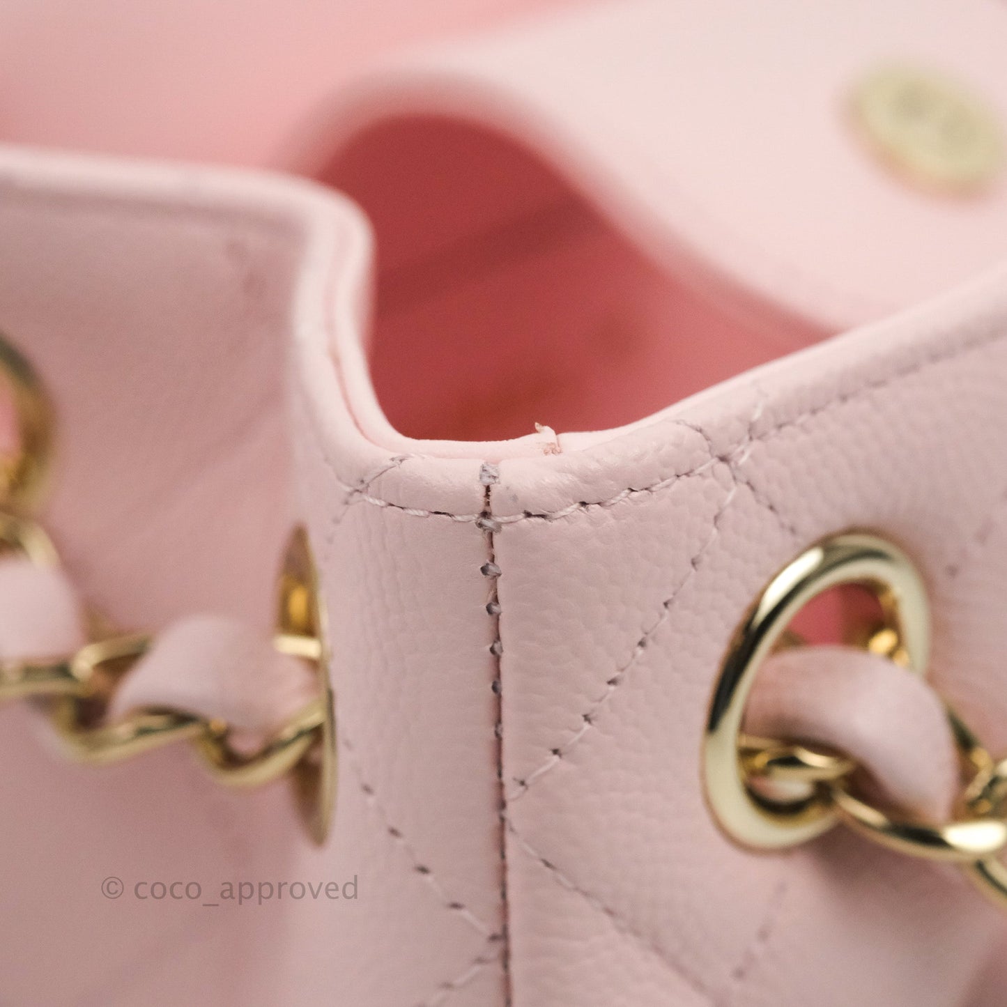 Chanel Quilted Mini Bucket Bag Light Pink Caviar Gold Hardware