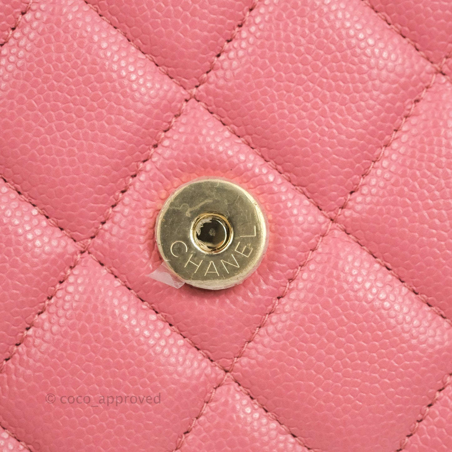 Chanel Quilted Classic Wallet on Chain WOC Pink Caviar Gold Hardware