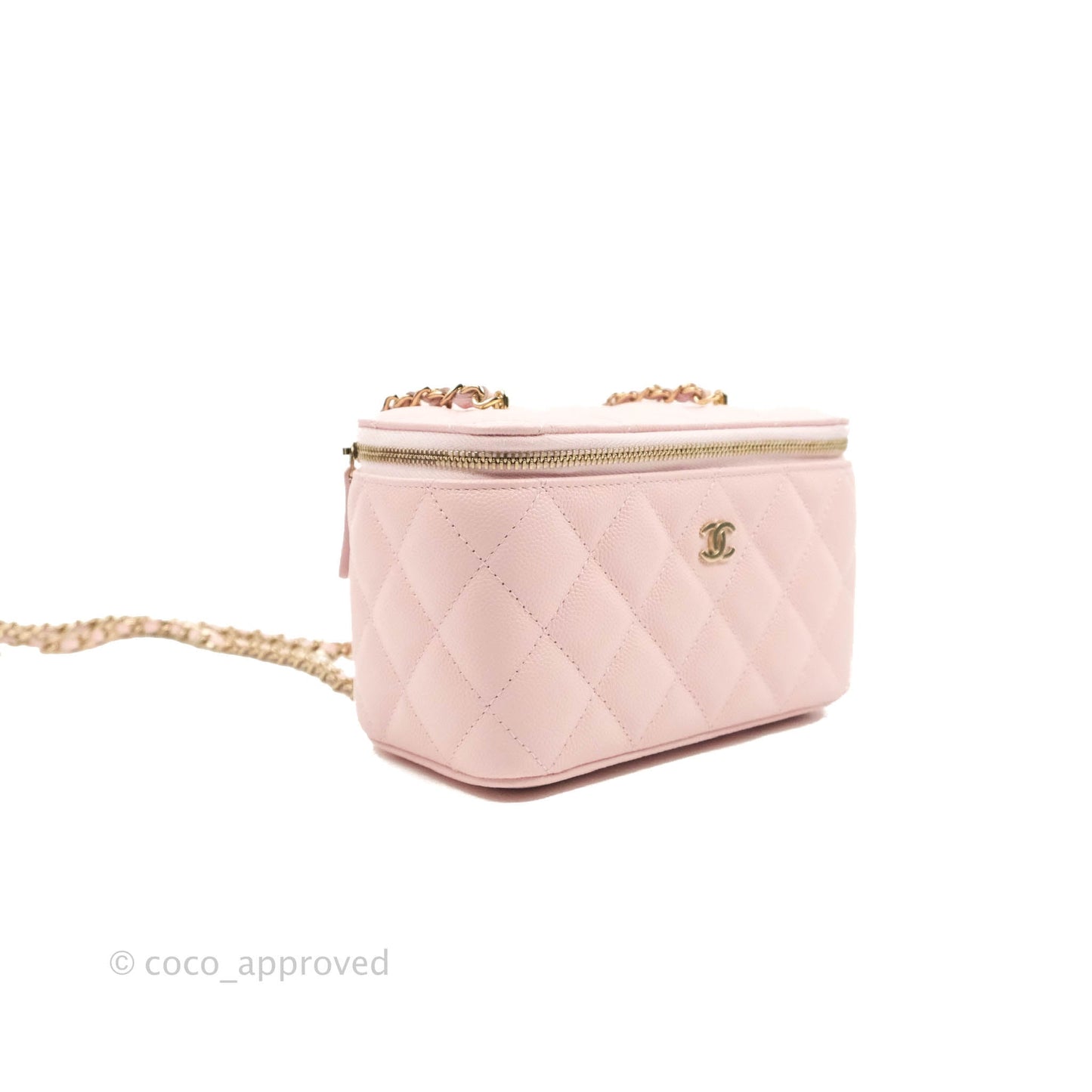Chanel Classic Vanity with Chain Pink Caviar Gold Hardware