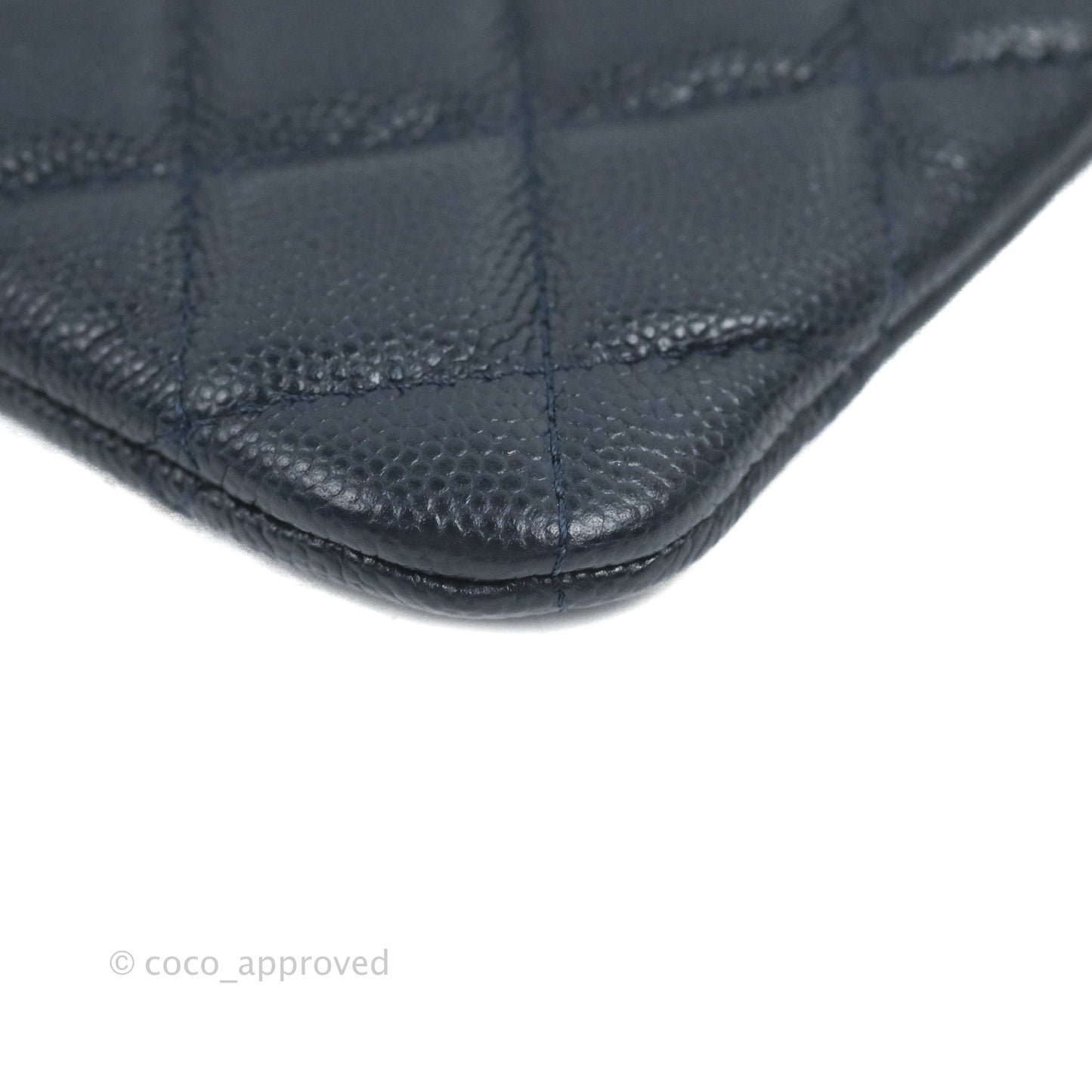 Chanel Quilted Mini O Case Navy Caviar Silver Hardware