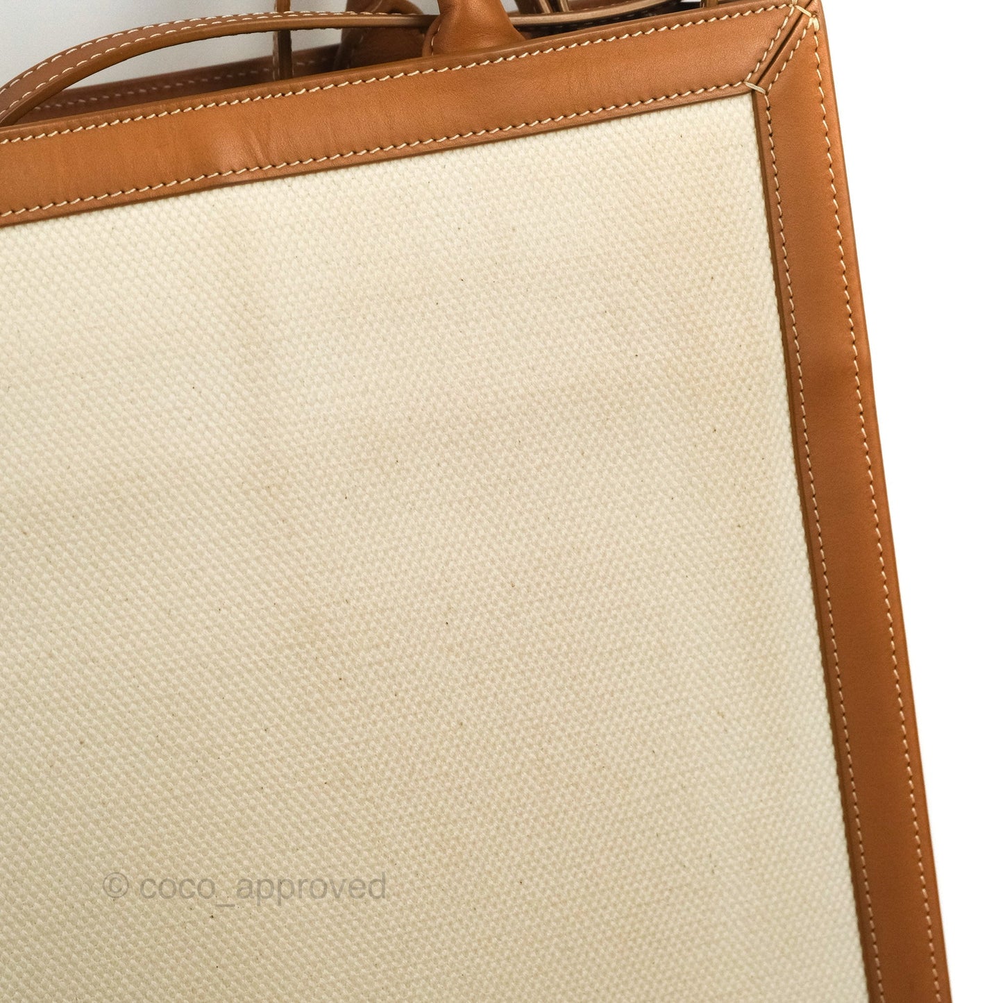 Celine Small Vertical Cabas Tote With Celine Print Natural/Tan