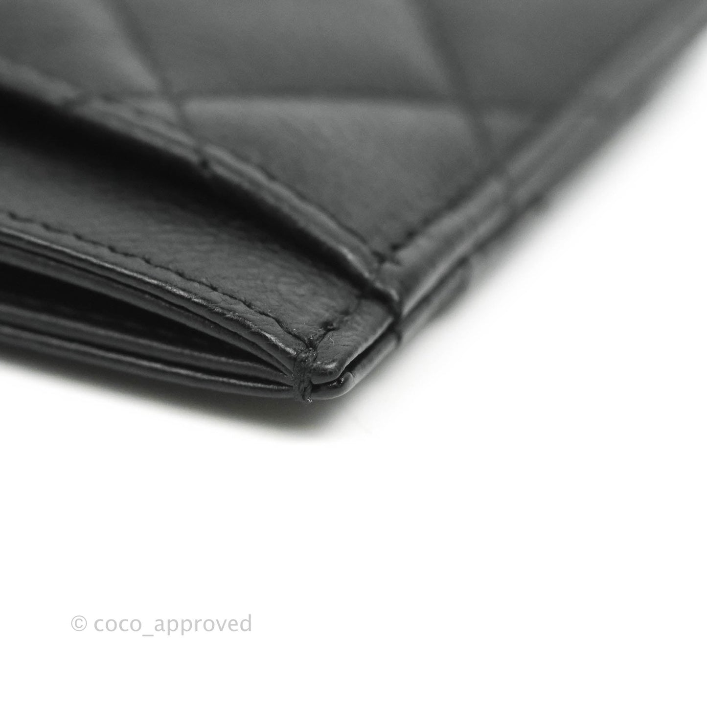 Chanel Quilted Classic Flat Card Holder So Black Calfskin
