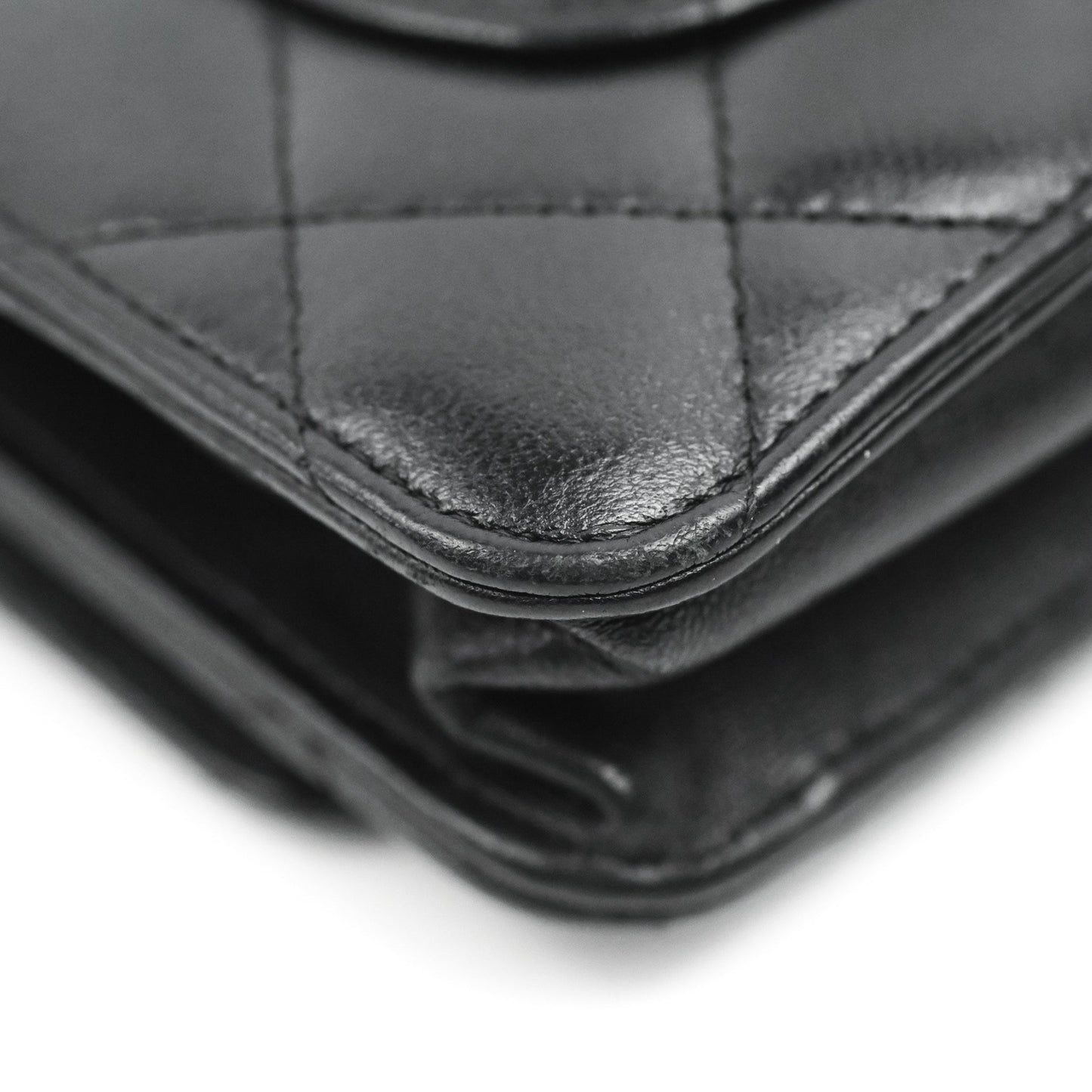 Chanel Quilted Classic WOC Black Lambskin Silver Hardware
