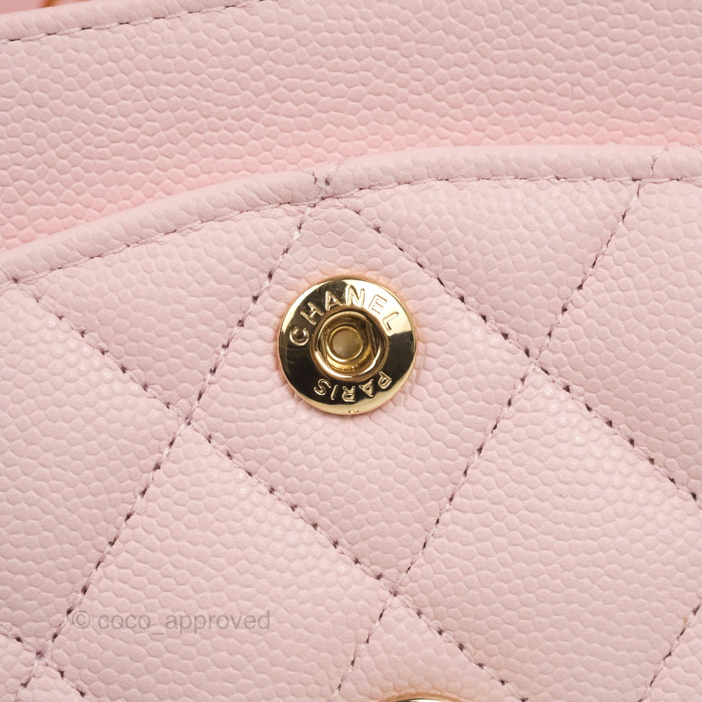 Chanel Small S/M Classic Quilted Flap Pink Caviar Gold Hardware 22S