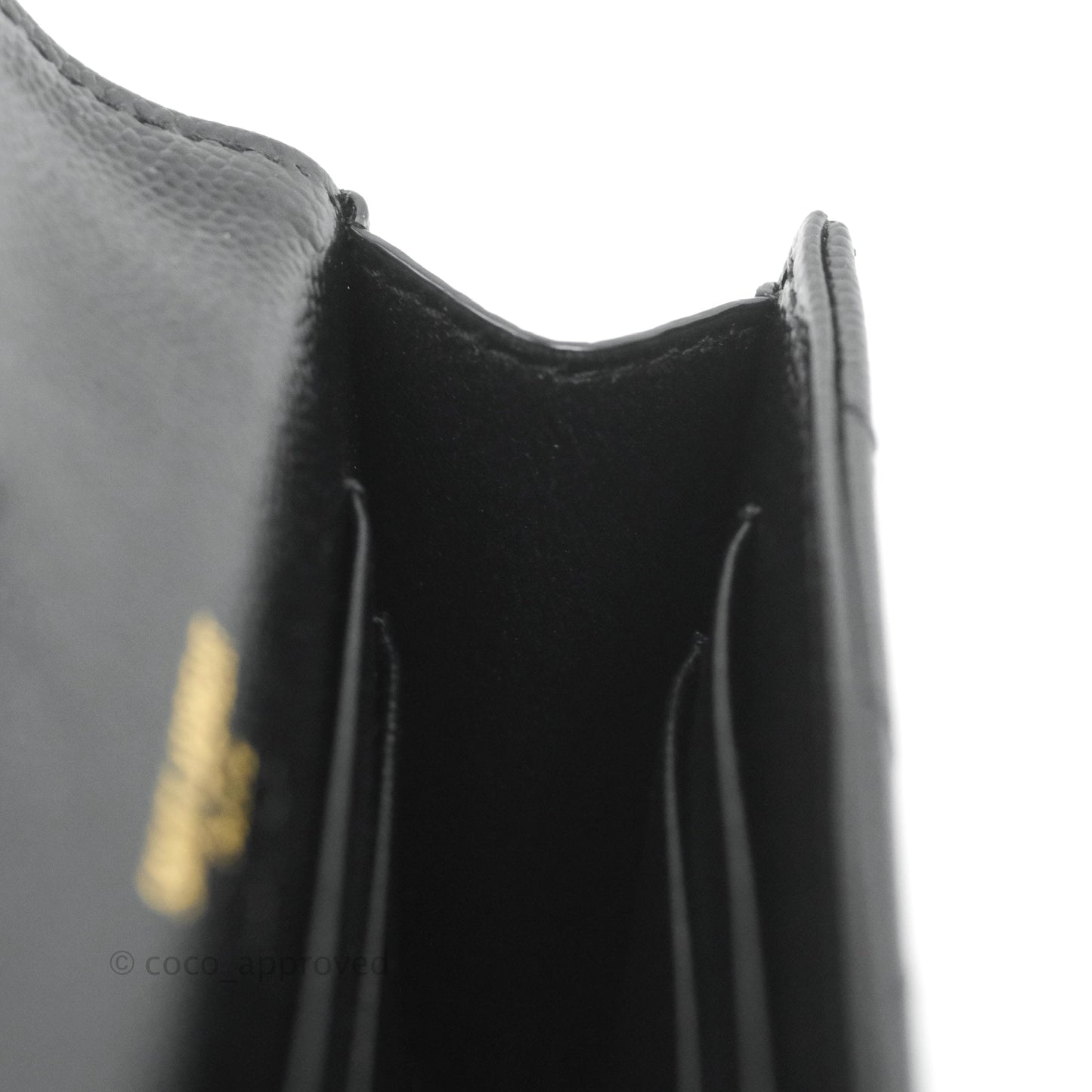 Saint Laurent Monogramme Envelope Wallet Black Grained Calfskin Gold Hardware