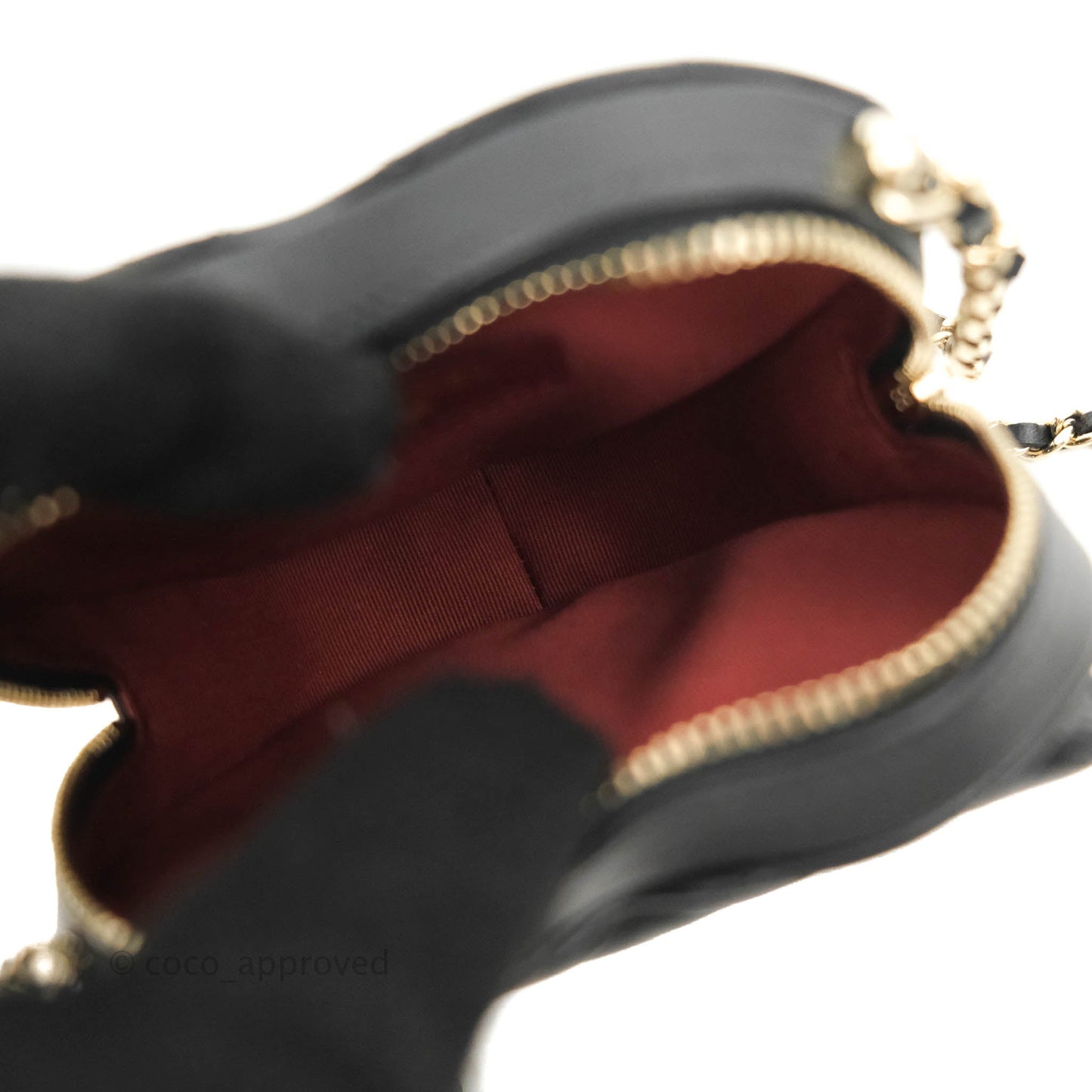 Chanel Small Heart Bag Black Lambskin Gold Hardware 22S