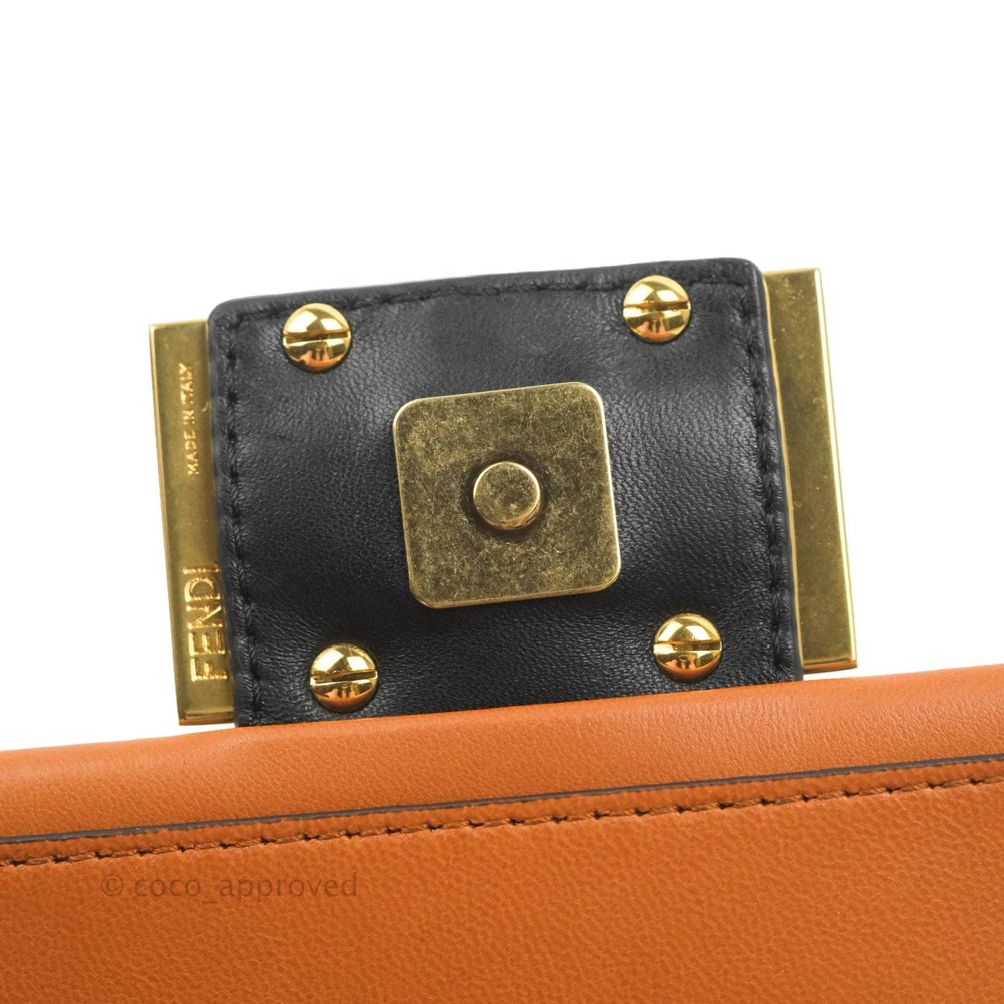 Fendi Mini Baguette Chain Bag Bi-Color Brown/Black Nappa