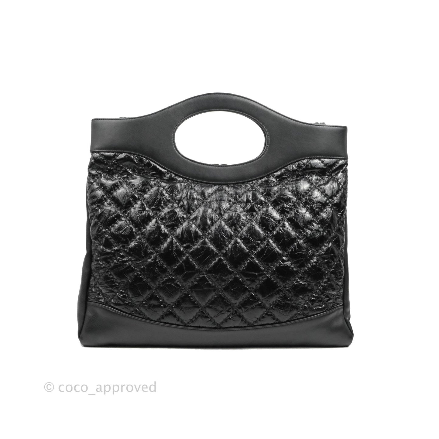 Chanel 31 Medium Shopping Bag Black Aged Calfskin