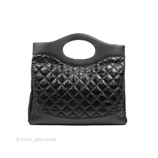 Chanel 31 Medium Shopping Bag Black Aged Calfskin