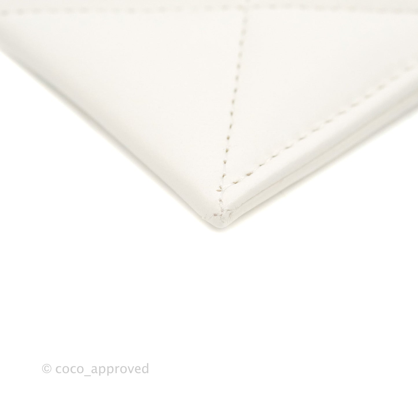 Chanel 19 Quilted Flat Card Holder White Lambskin