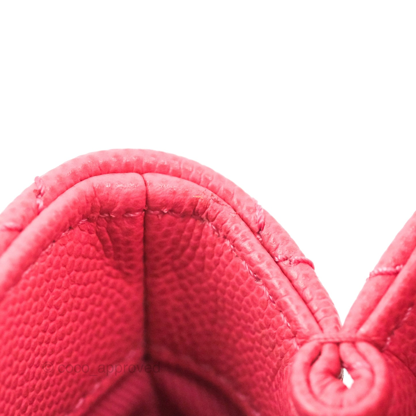 Chanel Small Coco Handle Quilted Pink Caviar Aged Gold Hardware Lizard Embossed Handle
