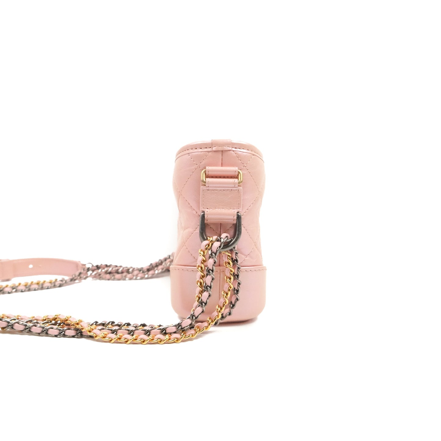Chanel Small Gabrielle Hobo Iridescent Pink Aged Calfskin Mixed Hardware