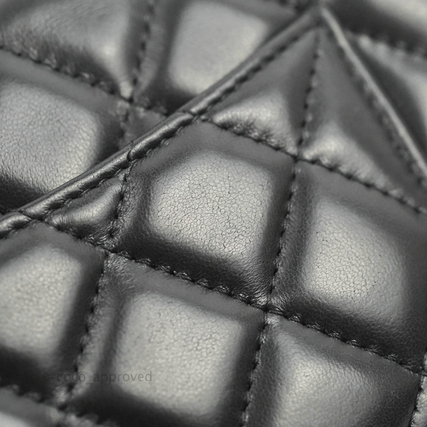 Chanel Quilted Wallet on Chain WOC Adjustable Chain Black Lambskin Aged Gold Hardware 22K