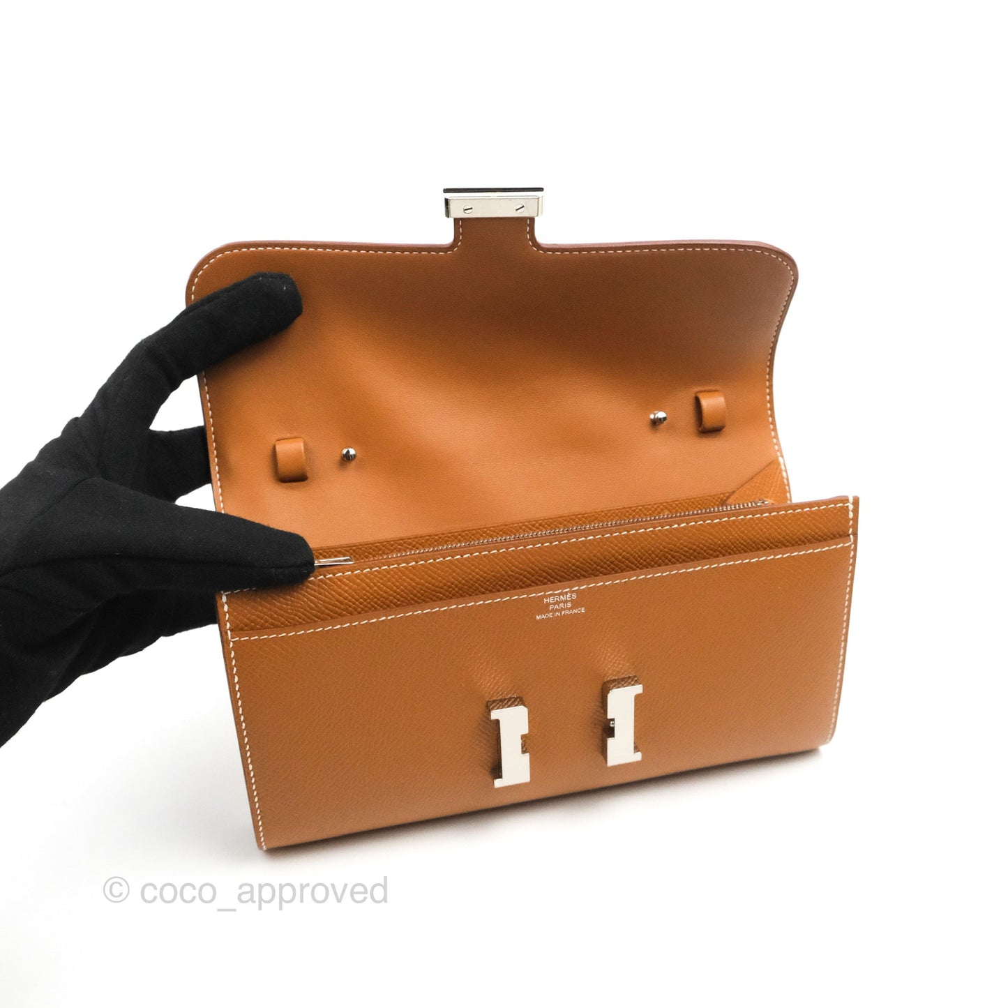 Hermès Constance Long To Go Wallet Gold Epsom Palladium Hardware
