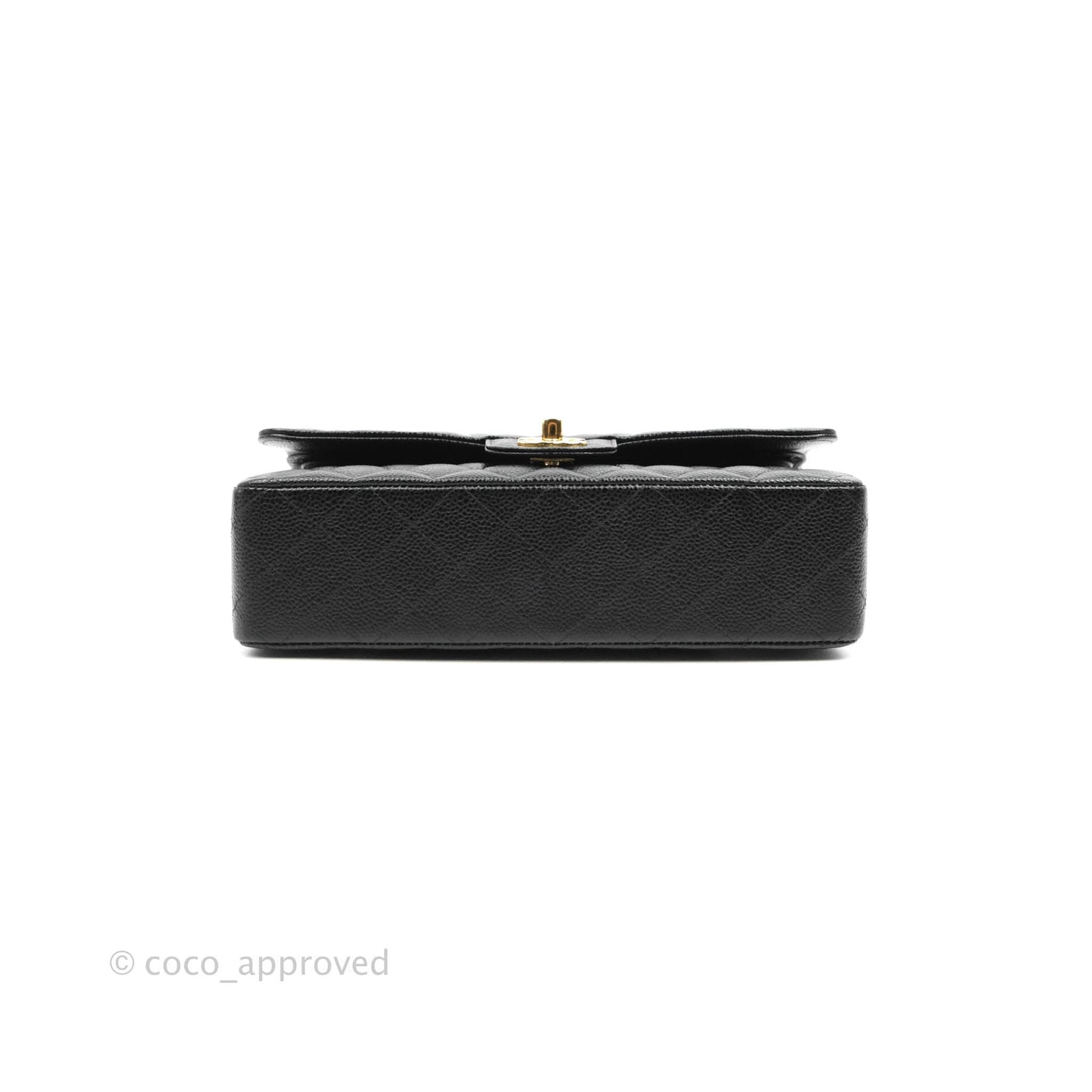 Chanel Classic M/L Medium Double Flap Black Caviar Gold Hardware