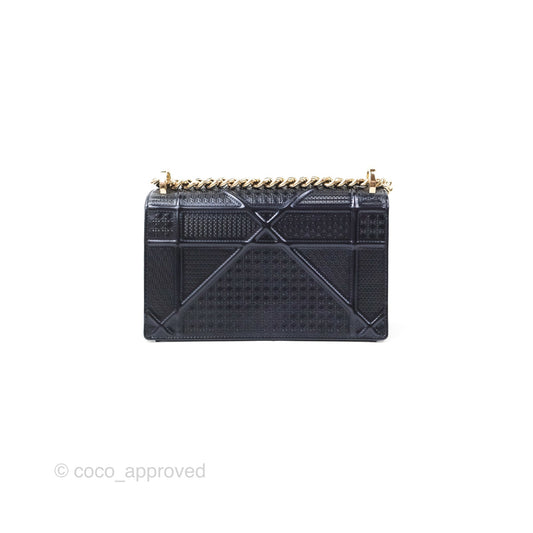 Christian Dior Small Diorama Flap Bag Dark Metallic Calfskin Gold Hardware
