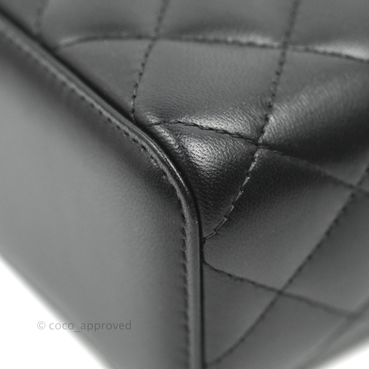 Chanel Mini Top Handle Vanity With Chain Black Lambskin Gold Hardware