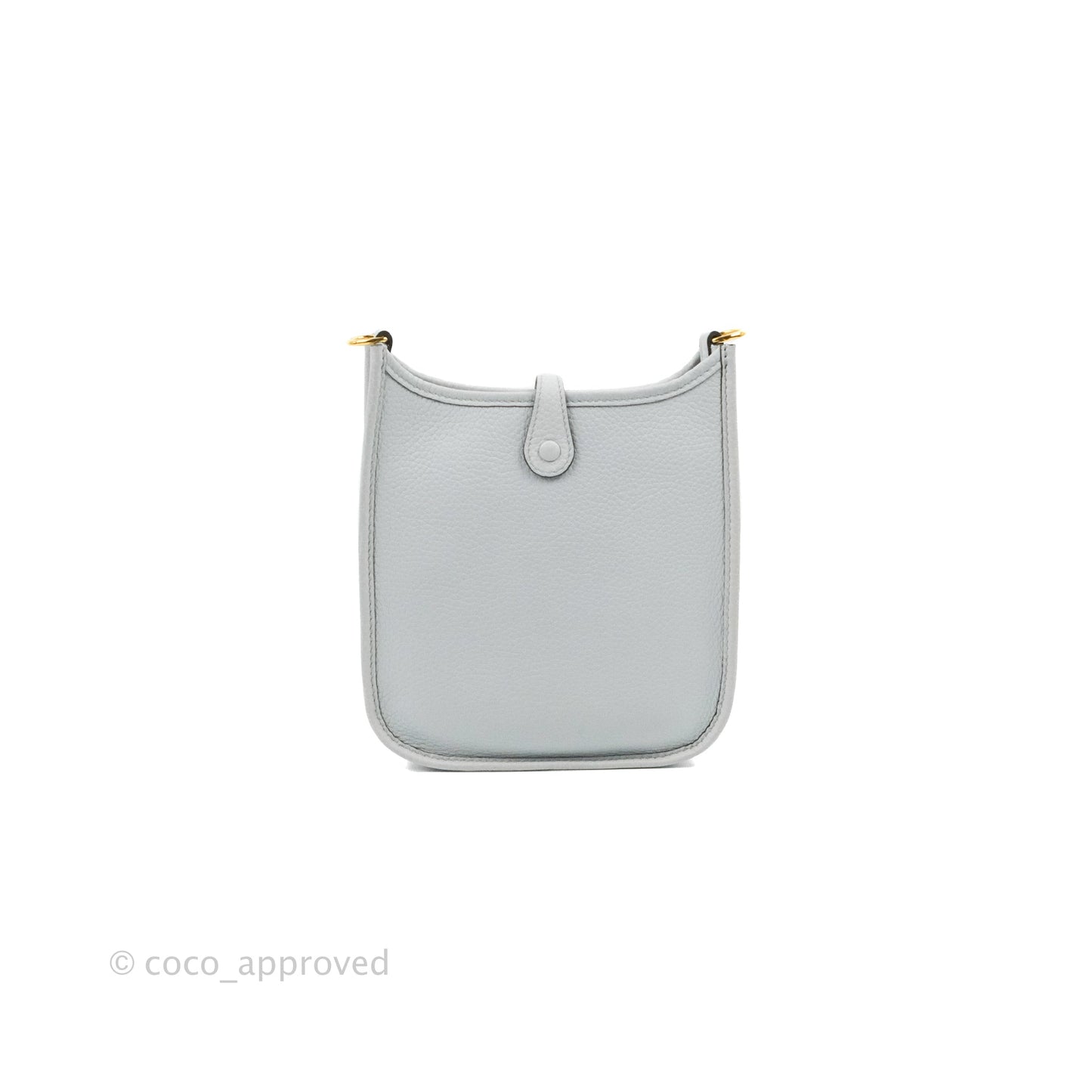 Hermès Mini Evelyne 16 Bleu Pale 08 Clemence/ Gris Etain 8F Gold Hardware