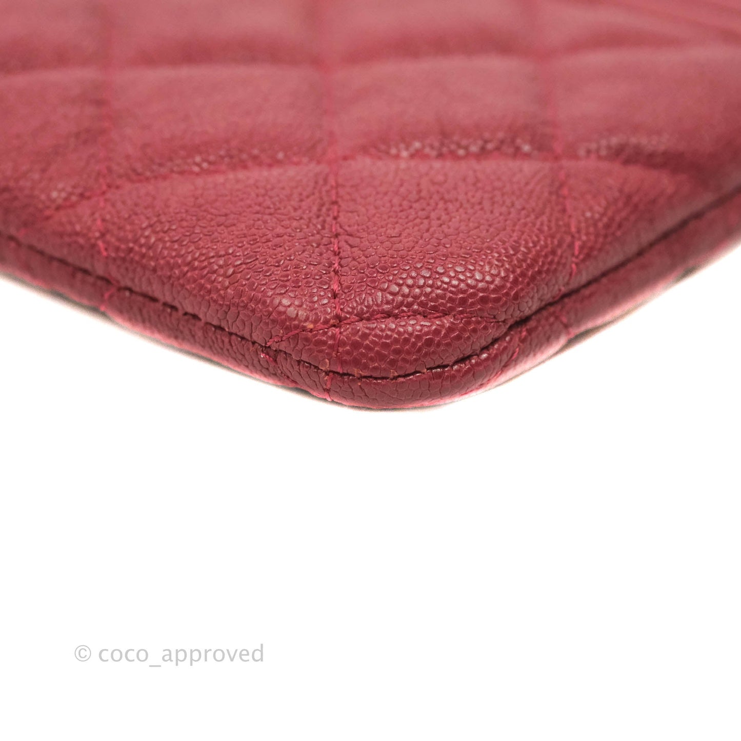Chanel Mini Boy O Case Red Aged Caviar Gold Hardware