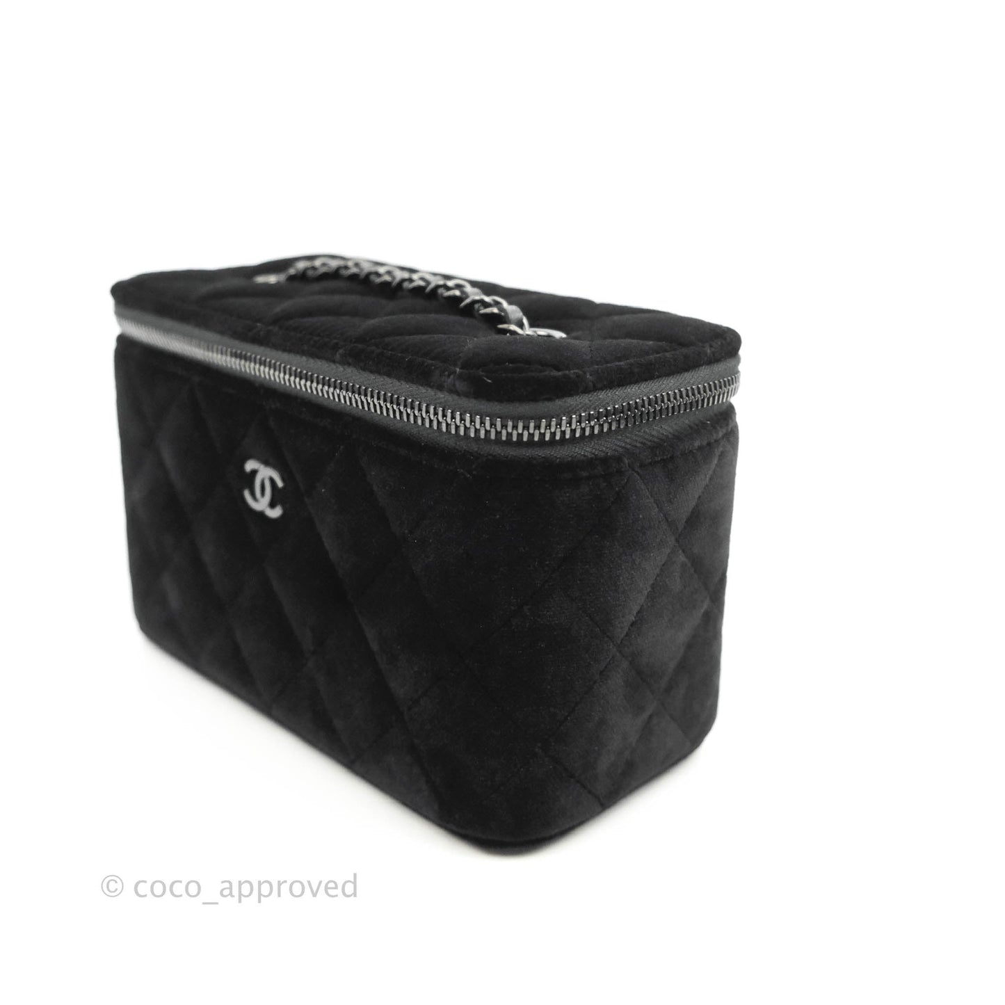 Chanel Vanity with Classic Chain Black Velvet Black Hardware