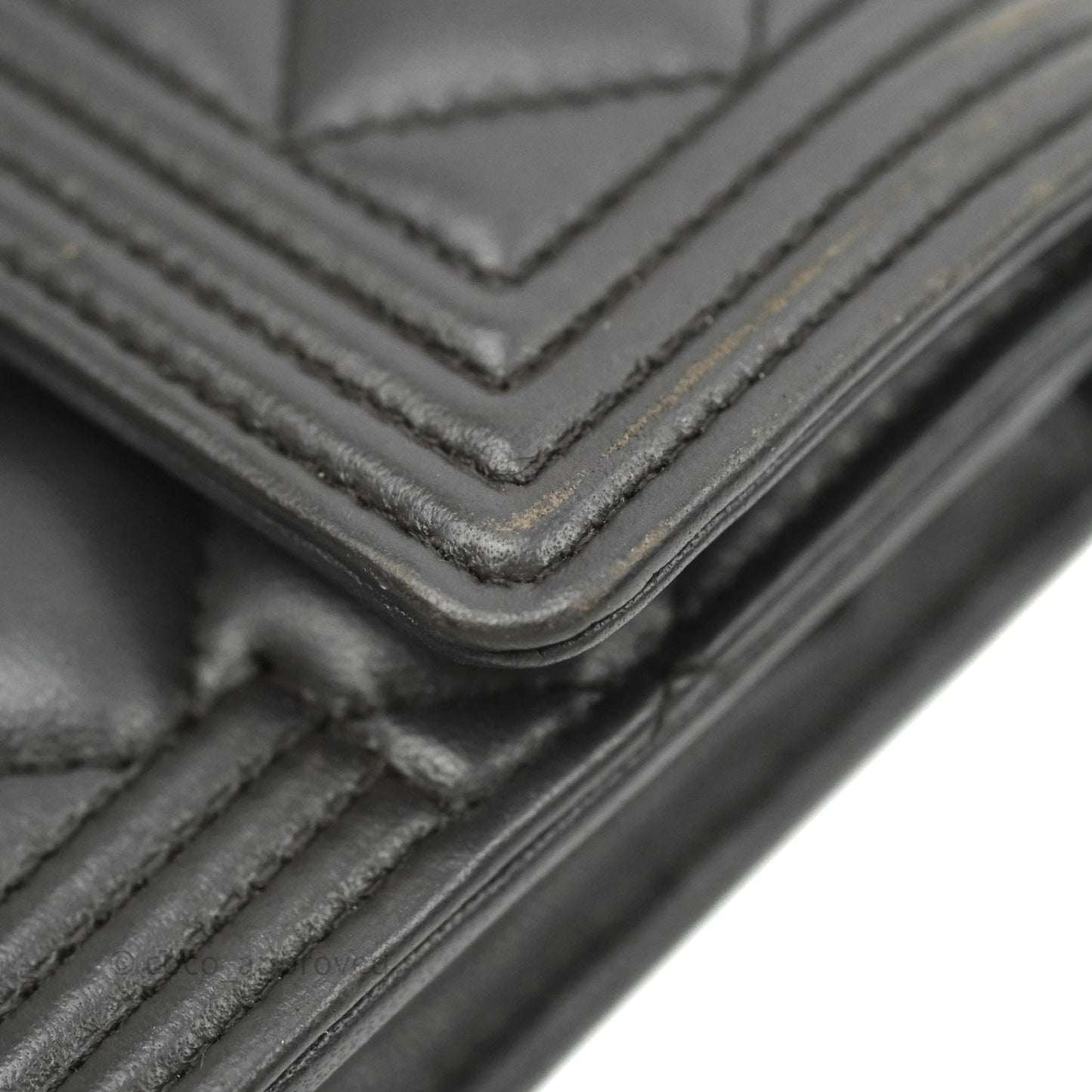 Chanel Quilted Boy Flap Long Wallet Dark Purple Lambskin Gold Hardware