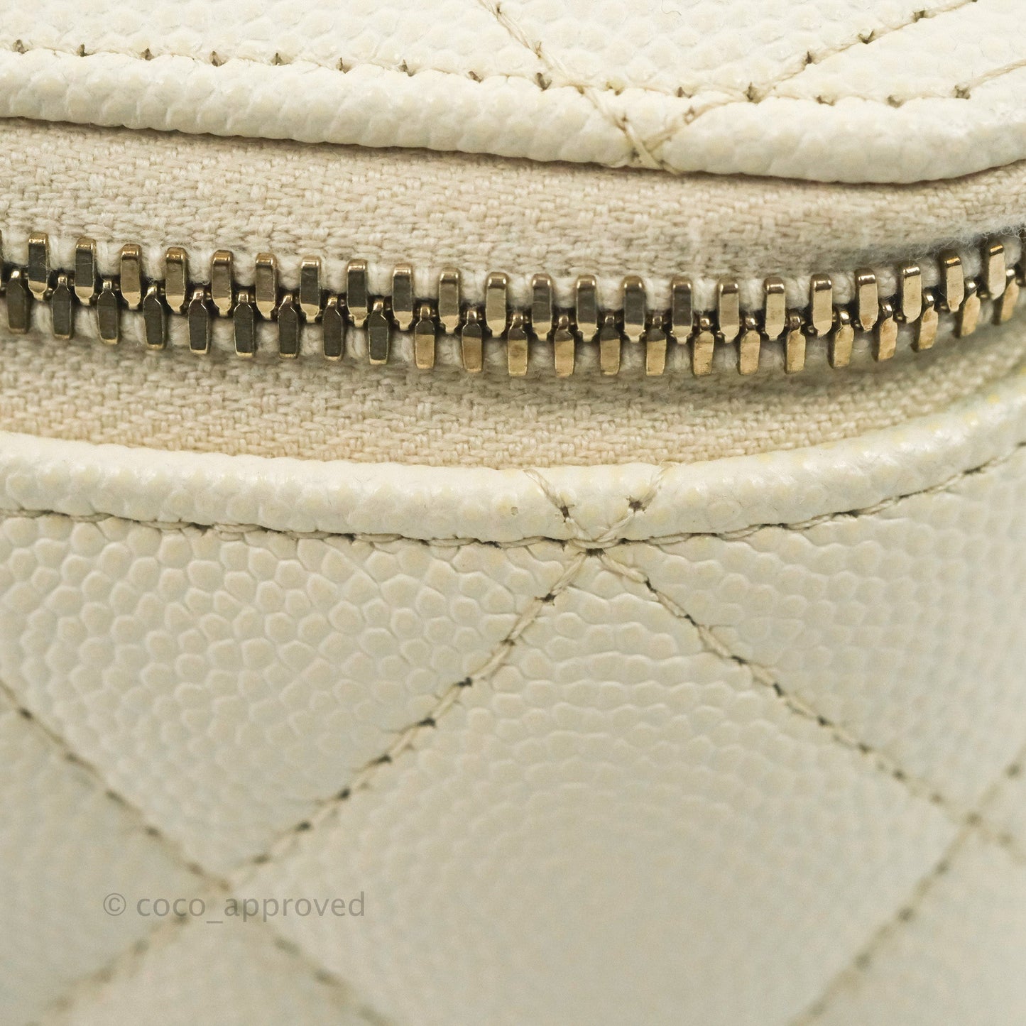 Chanel Classic Vanity with Chain Ivory Caviar Gold Hardware