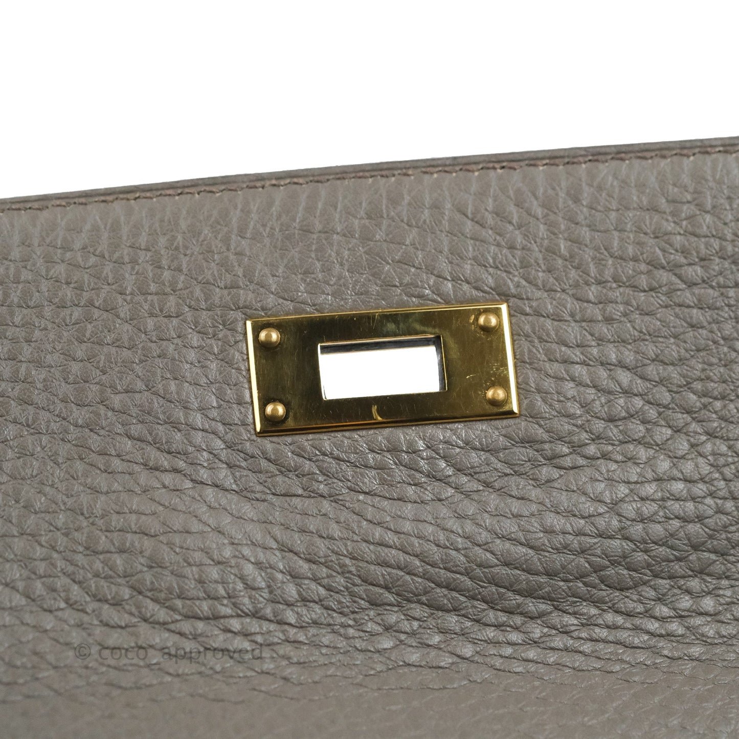 Hermès Kelly 35 Retourne Etain Clemence Gold Hardware