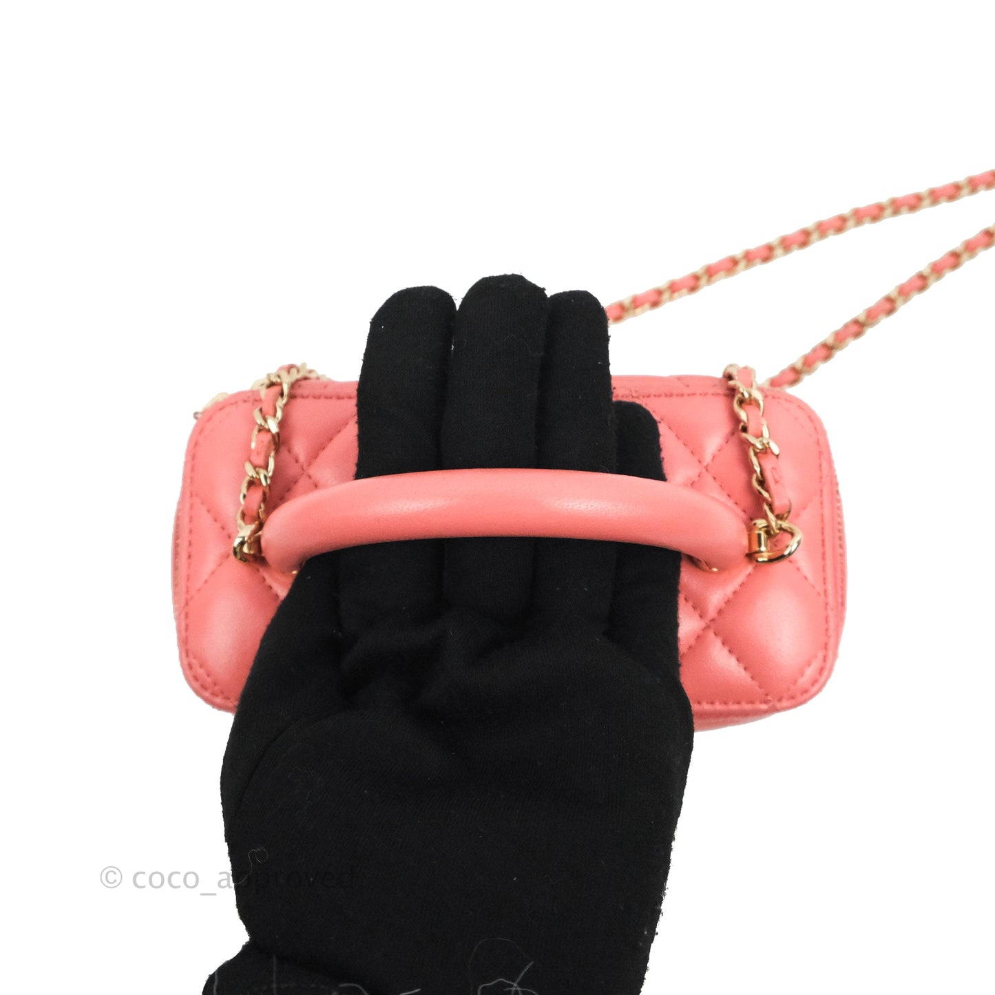 Chanel Vanity Rectangular Top Handle Pink Lambskin Gold Hardware