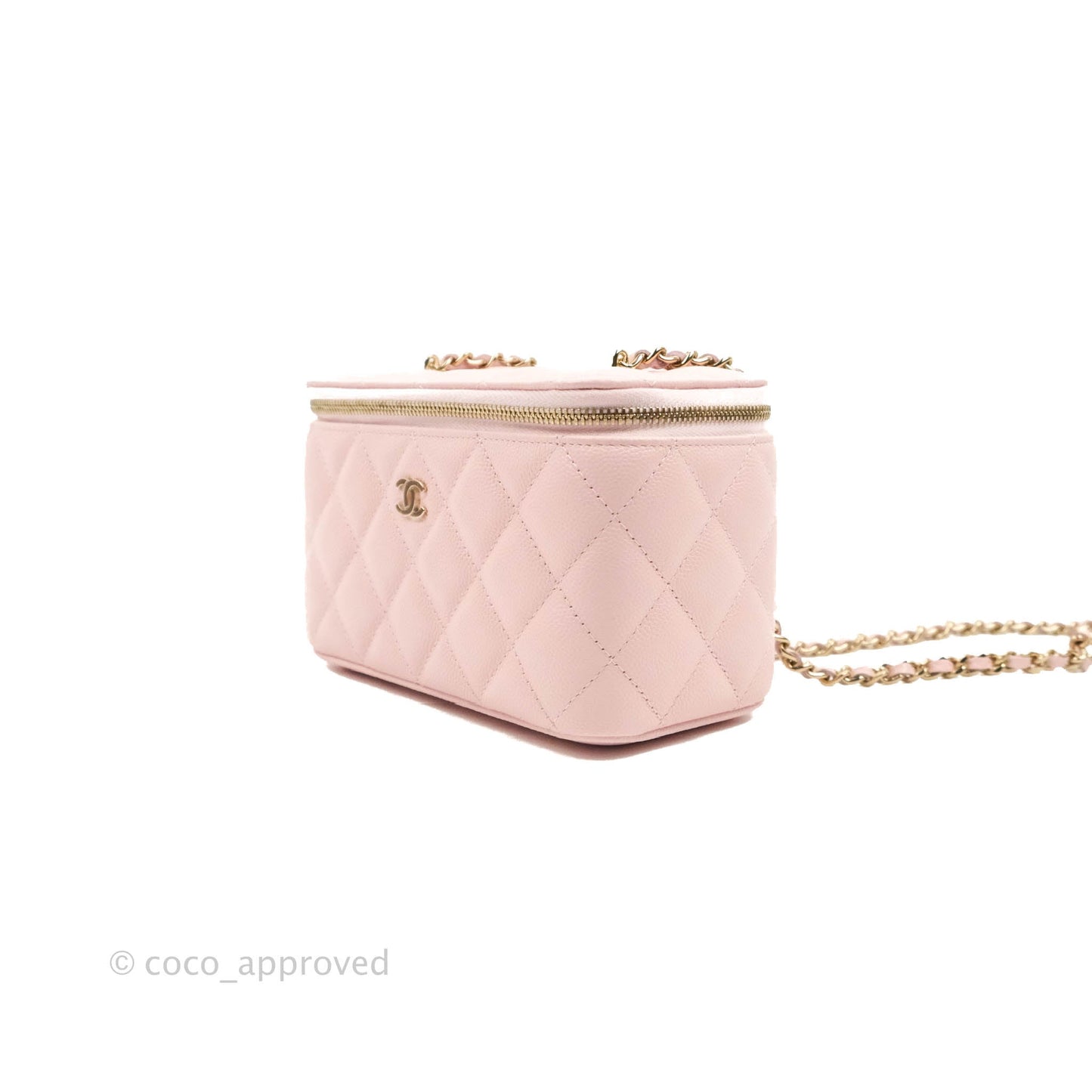 Chanel Classic Vanity with Chain Pink Caviar Gold Hardware