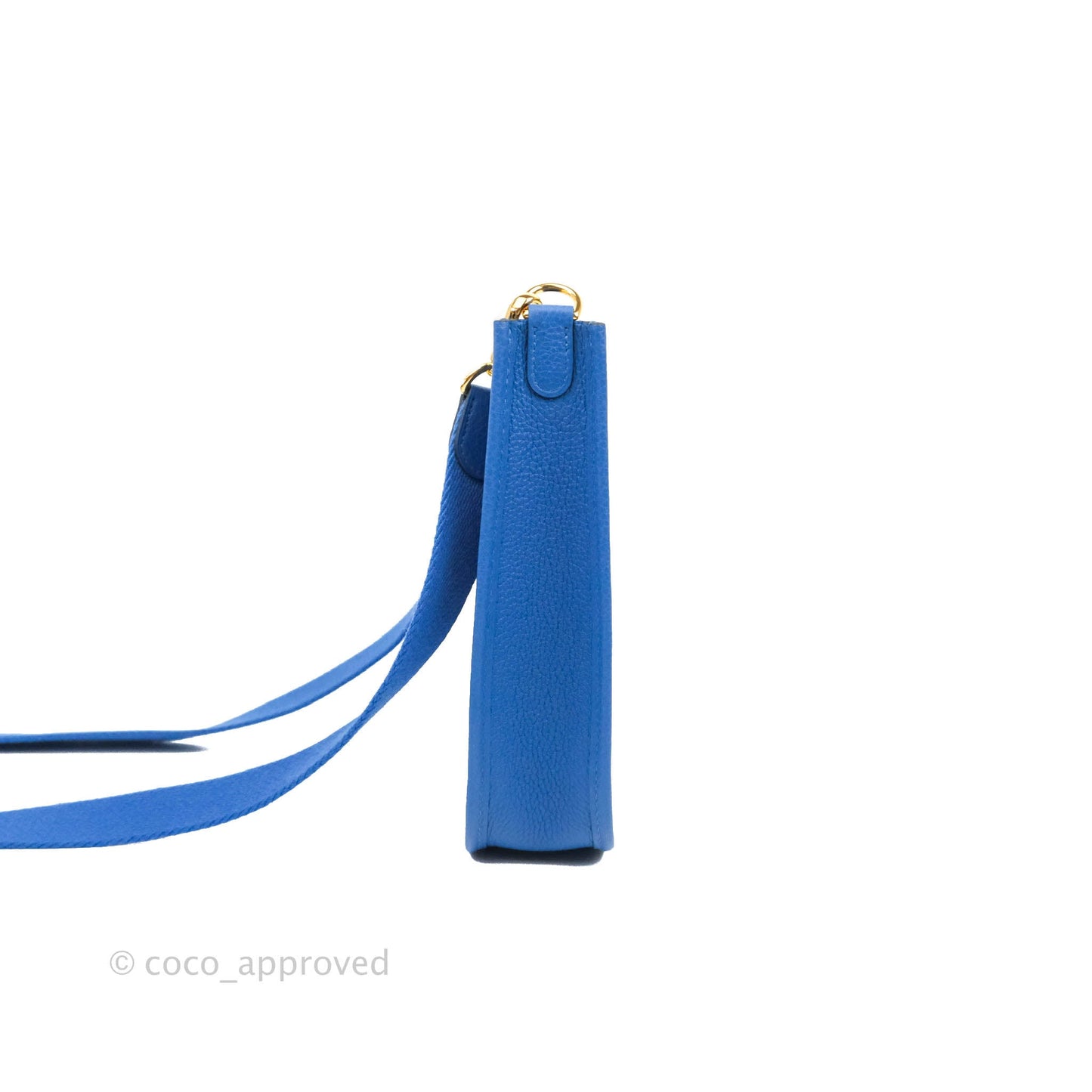 Hermès Clemence Mini Evelyne Blue Hydra Gold Hardware
