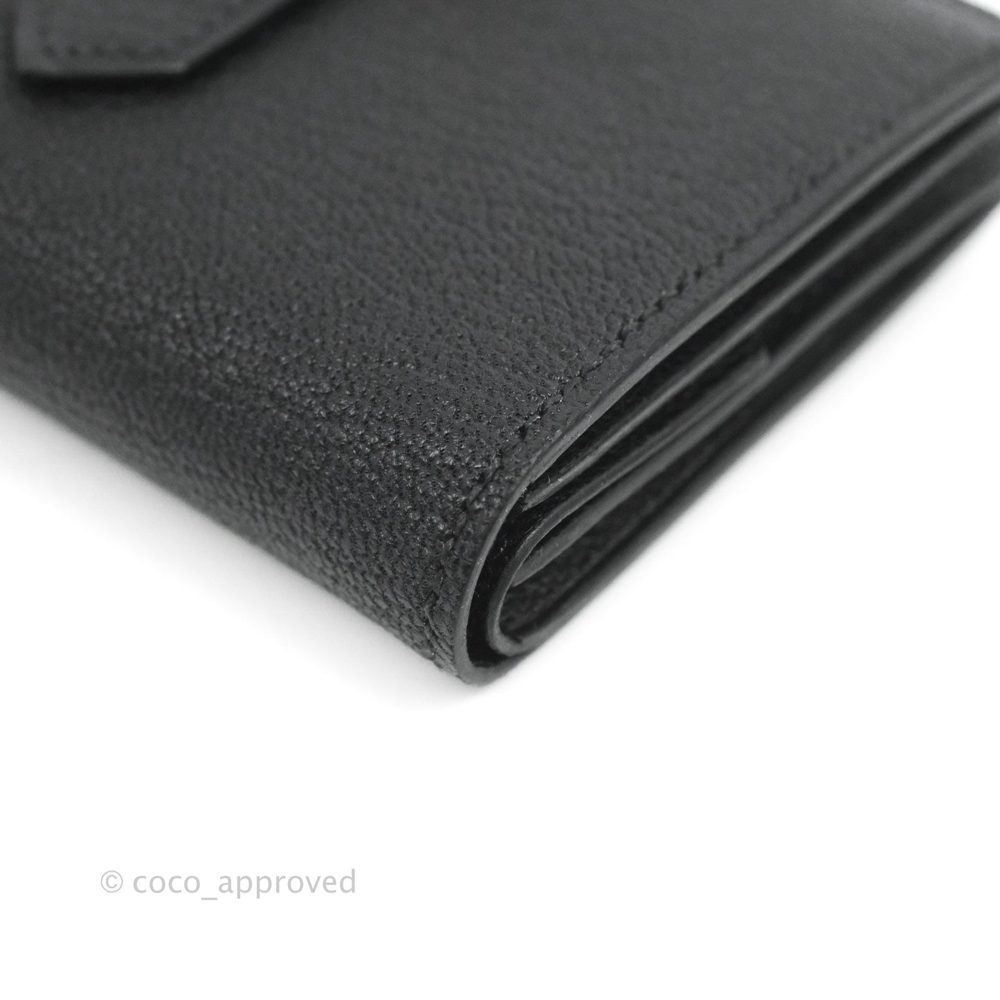 Hermes Bearn Mini Wallet Mysore Black Gold Hardware