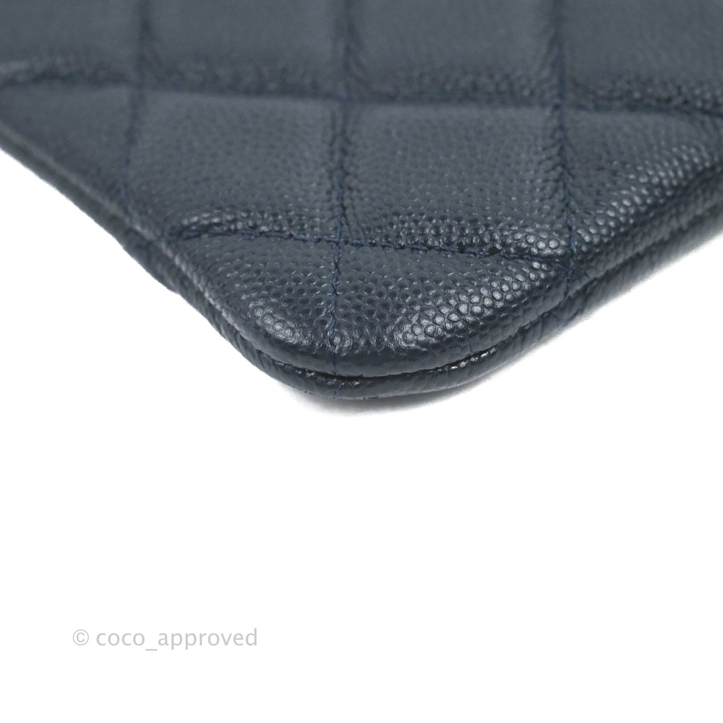 Chanel Quilted Mini O Case Navy Caviar Silver Hardware