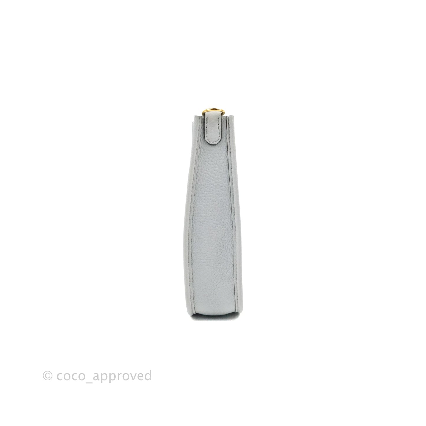 Hermès Mini Evelyne 16 Bleu Pale 08 Clemence/ Gris Etain 8F Gold Hardware
