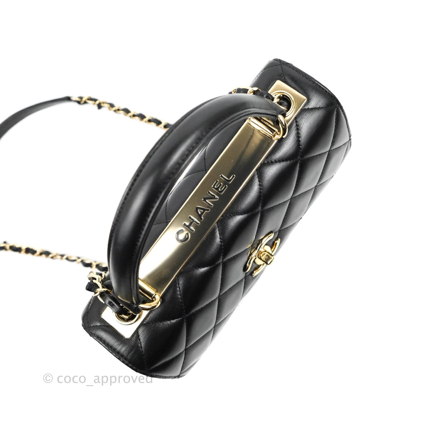 Chanel Small Trendy CC Black Lambskin Gold Hardware